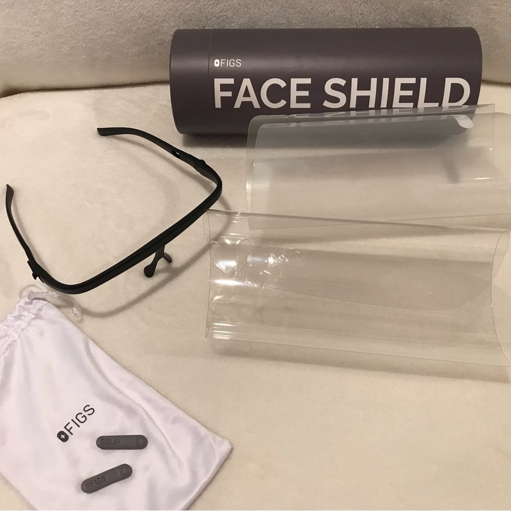 Figs Face Shield Black Dark Grey EUC